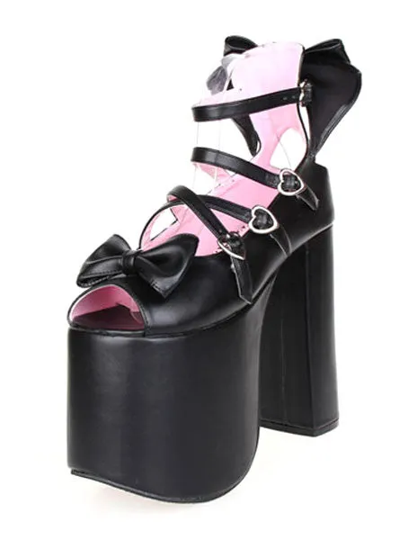 Bows Decor Platform Lolita High Heels