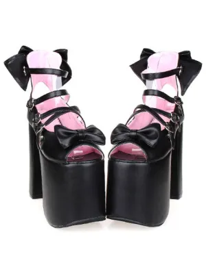 Bows Decor Platform Lolita High Heels