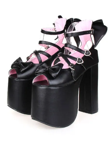 Bows Decor Platform Lolita High Heels