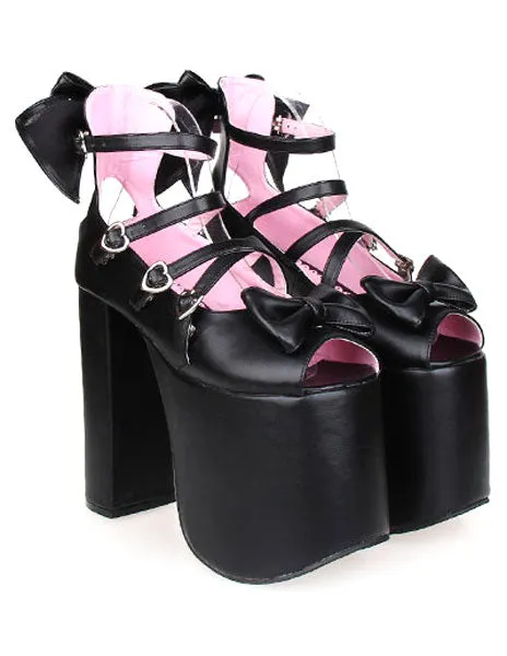 Bows Decor Platform Lolita High Heels