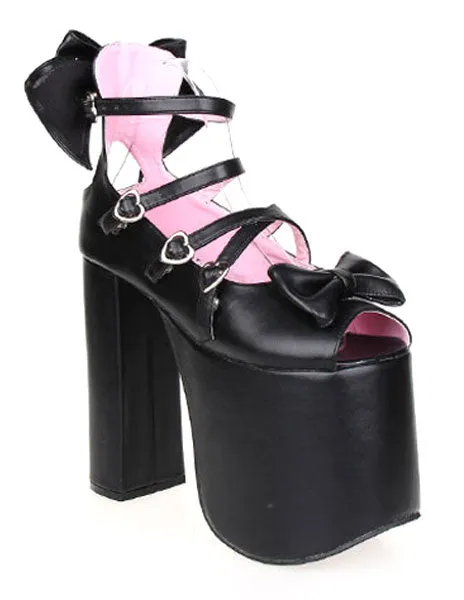 Bows Decor Platform Lolita High Heels