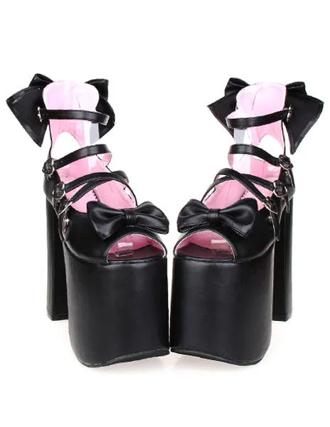 Bows Decor Platform Lolita High Heels