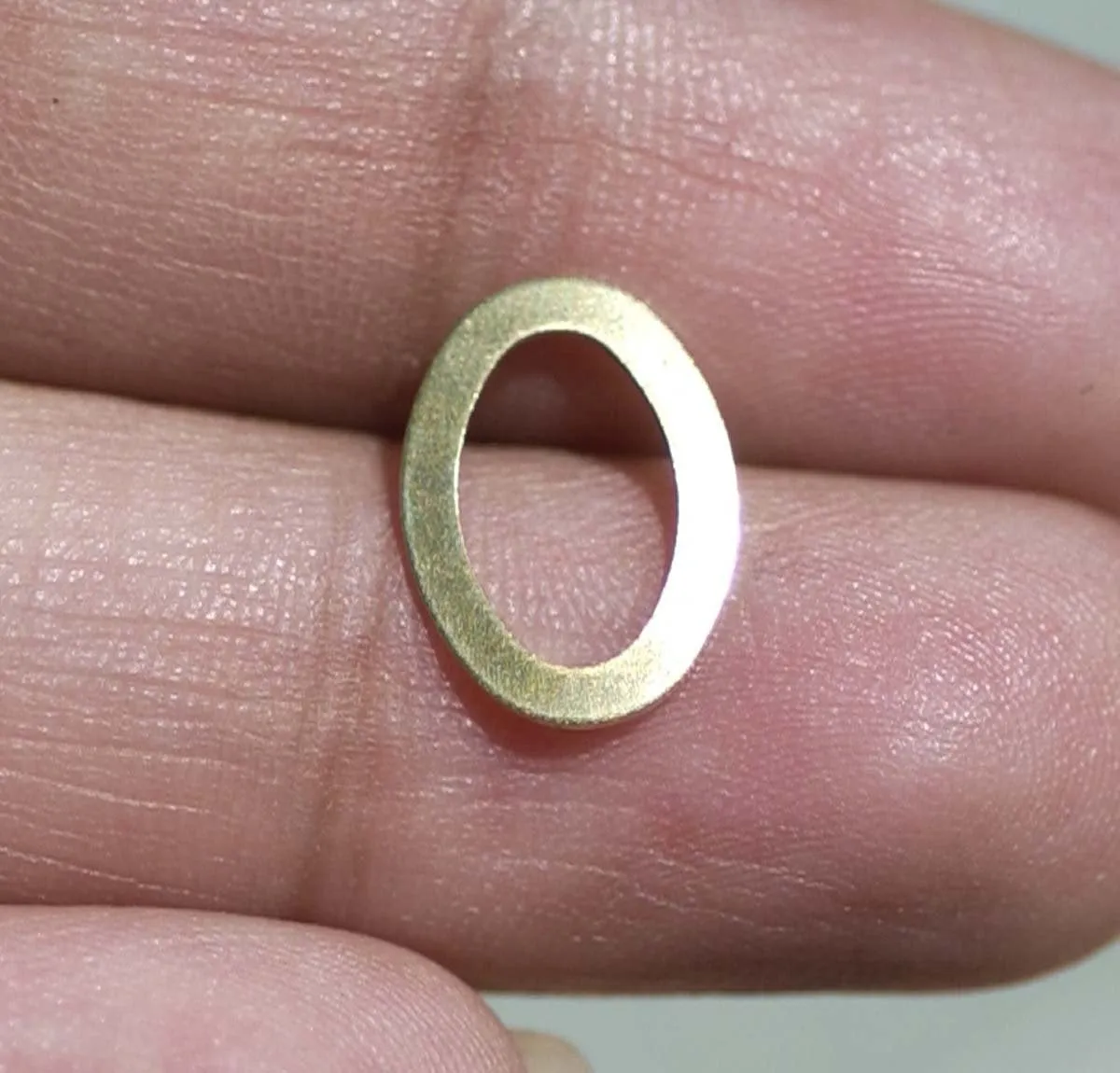 Brass Tiny Tiny Eye Pointed Oval Frame 15mm x 11.6mm Blank Shape Charm Cutout for Stamping Texturing Blanks Variety of Metals- 6 pieces