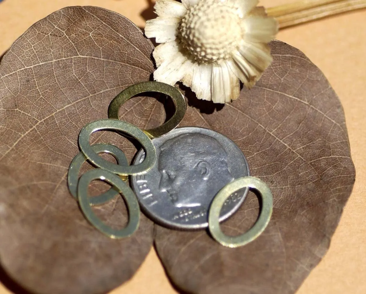 Brass Tiny Tiny Eye Pointed Oval Frame 15mm x 11.6mm Blank Shape Charm Cutout for Stamping Texturing Blanks Variety of Metals- 6 pieces