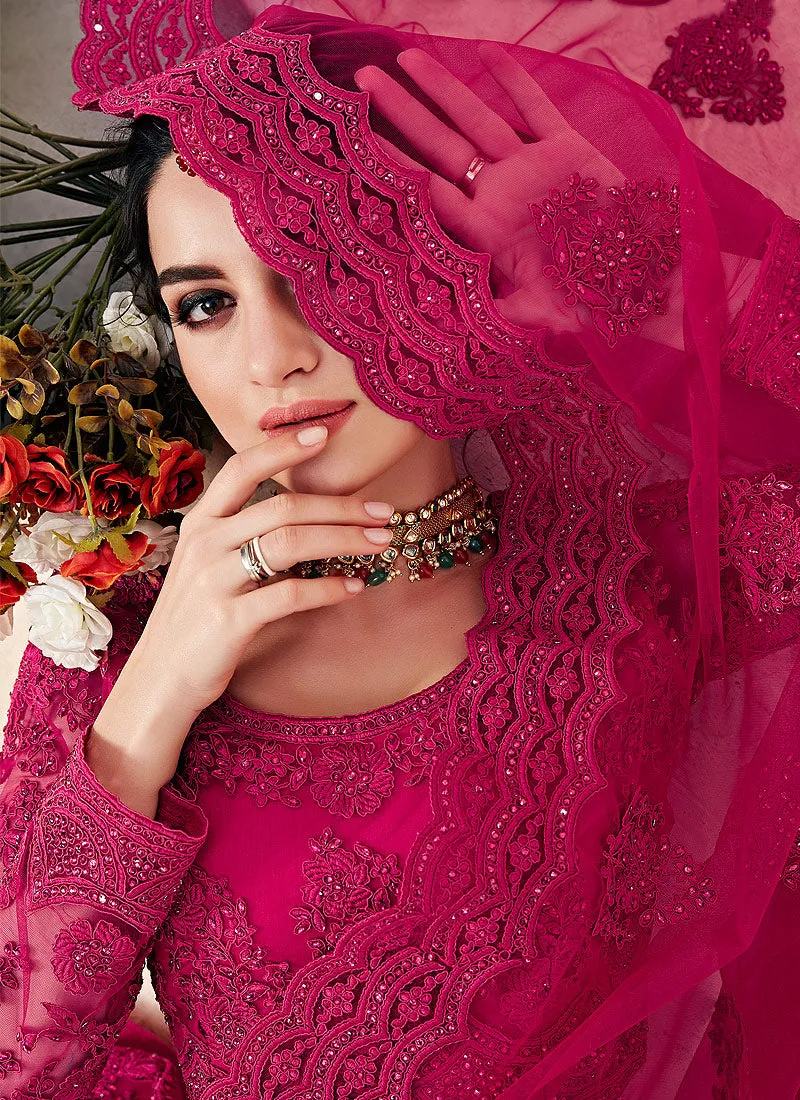 Bridal Pink Pearl Embroidered Wedding Lehenga Choli