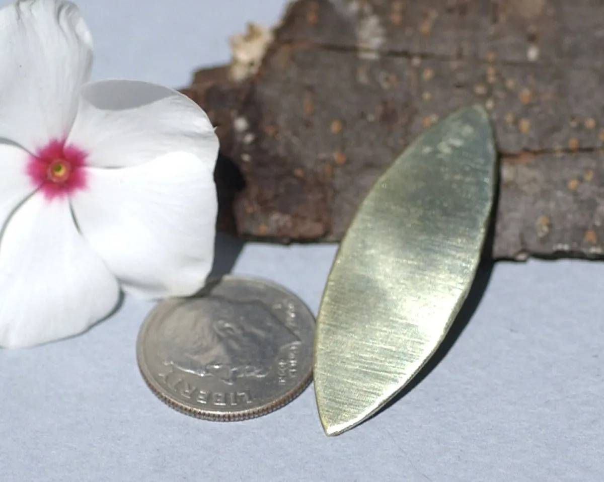 Bronze Oval Eye Pointed Blank 38mm x 13mm 20G Cutout for Stamping Texturing- Jewelry Supplies - 4 Pieces