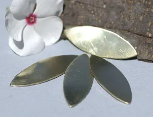 Bronze Oval Eye Pointed Blank 38mm x 13mm 20G Cutout for Stamping Texturing- Jewelry Supplies - 4 Pieces