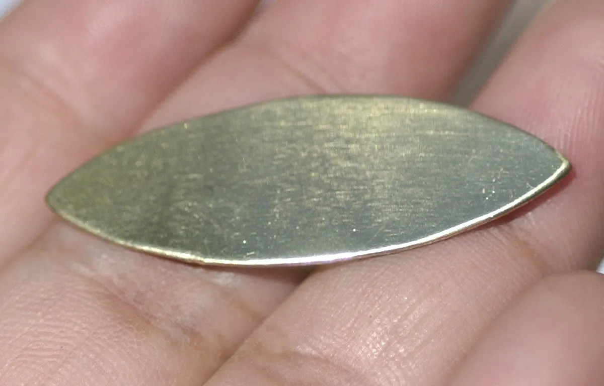 Bronze Oval Eye Pointed Blank 38mm x 13mm 20G Cutout for Stamping Texturing- Jewelry Supplies - 4 Pieces