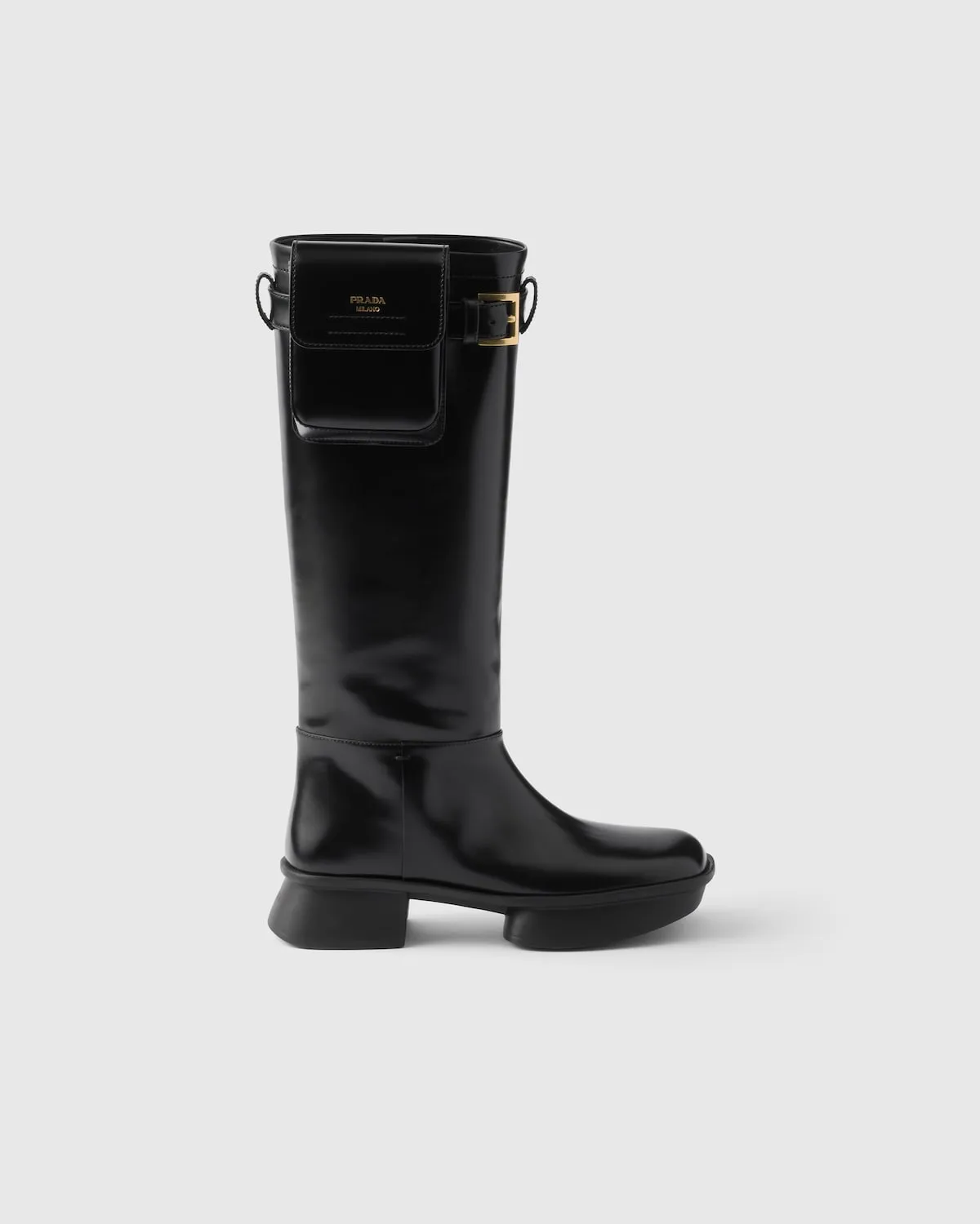 Brushed Leather Boots With Pouch