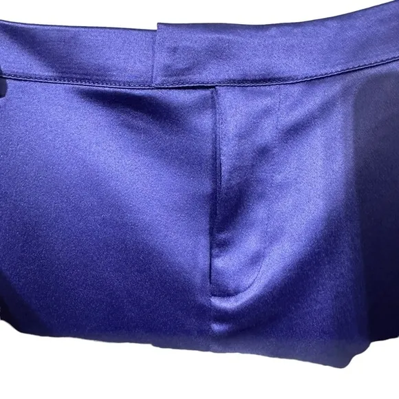 By Anthropologie Indigo Sateen Maxi Length Trouser Skirt Split Leg