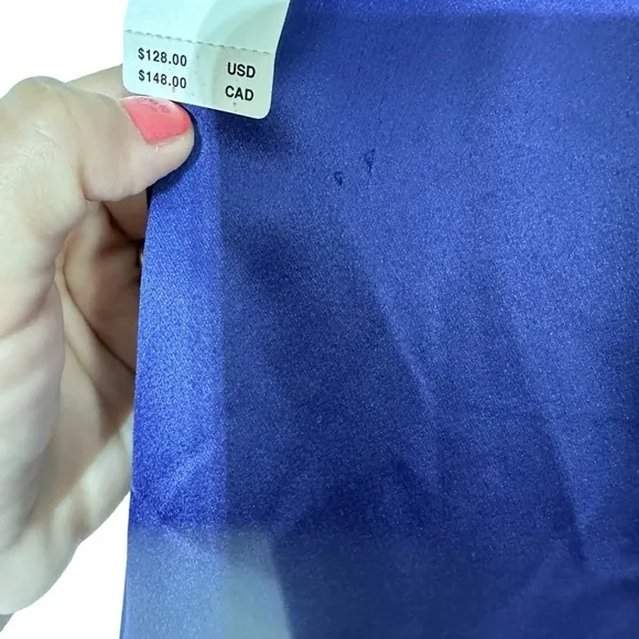 By Anthropologie Indigo Sateen Maxi Length Trouser Skirt Split Leg