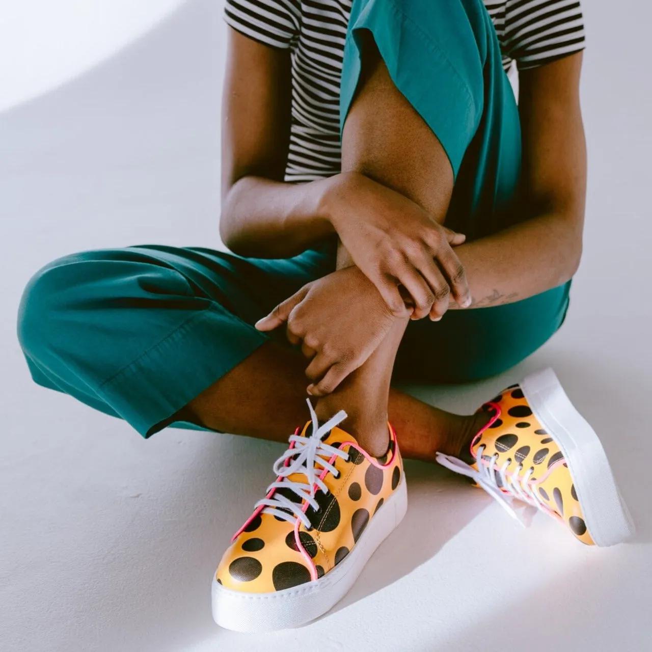 Camila - Orange & Black Polka Dot