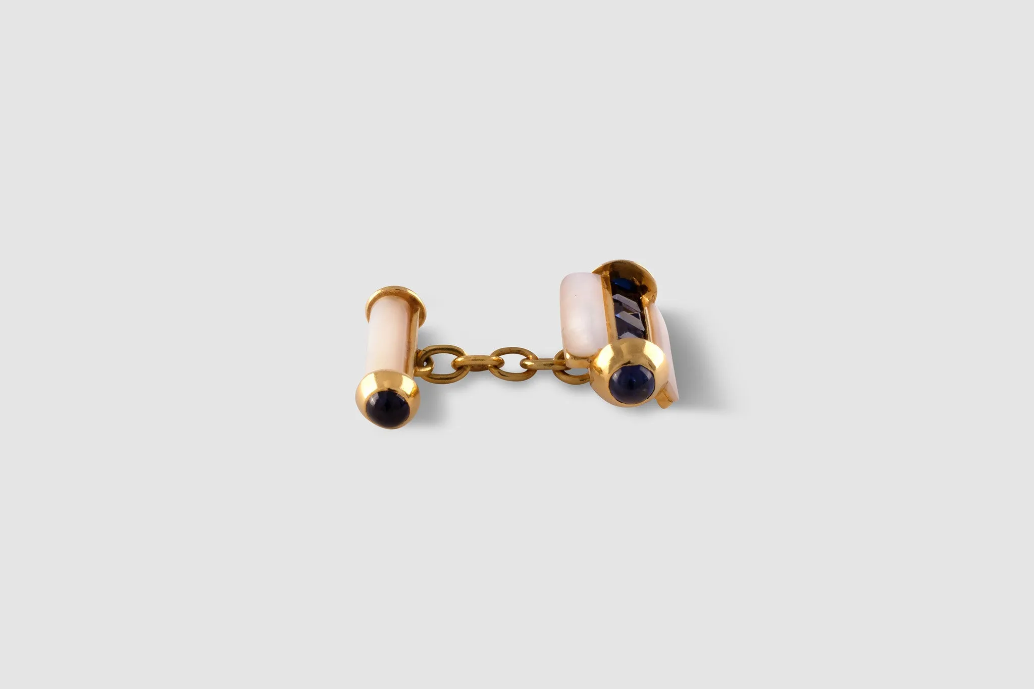 Cartier Mother of Pearl Sapphire Cufflinks