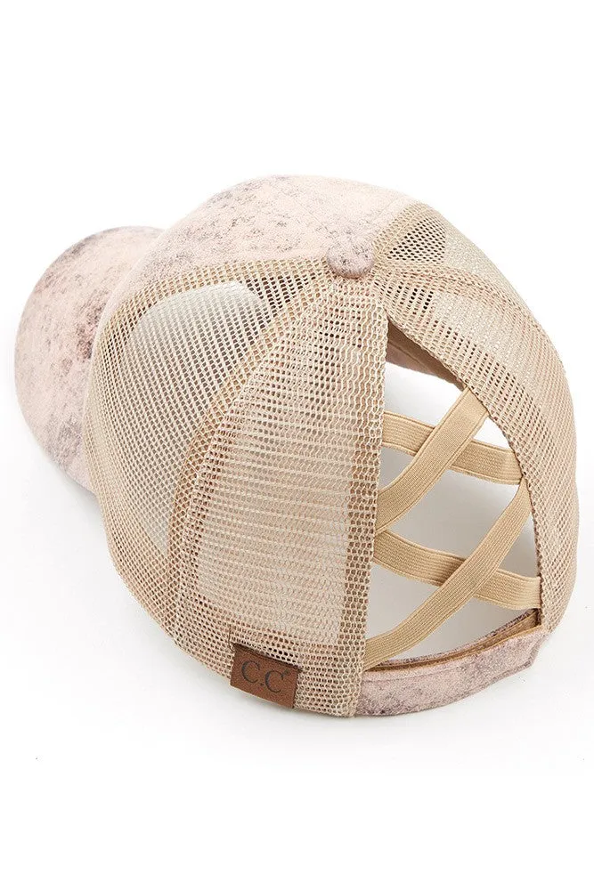 CC Faux Leather Criss Cross Cap