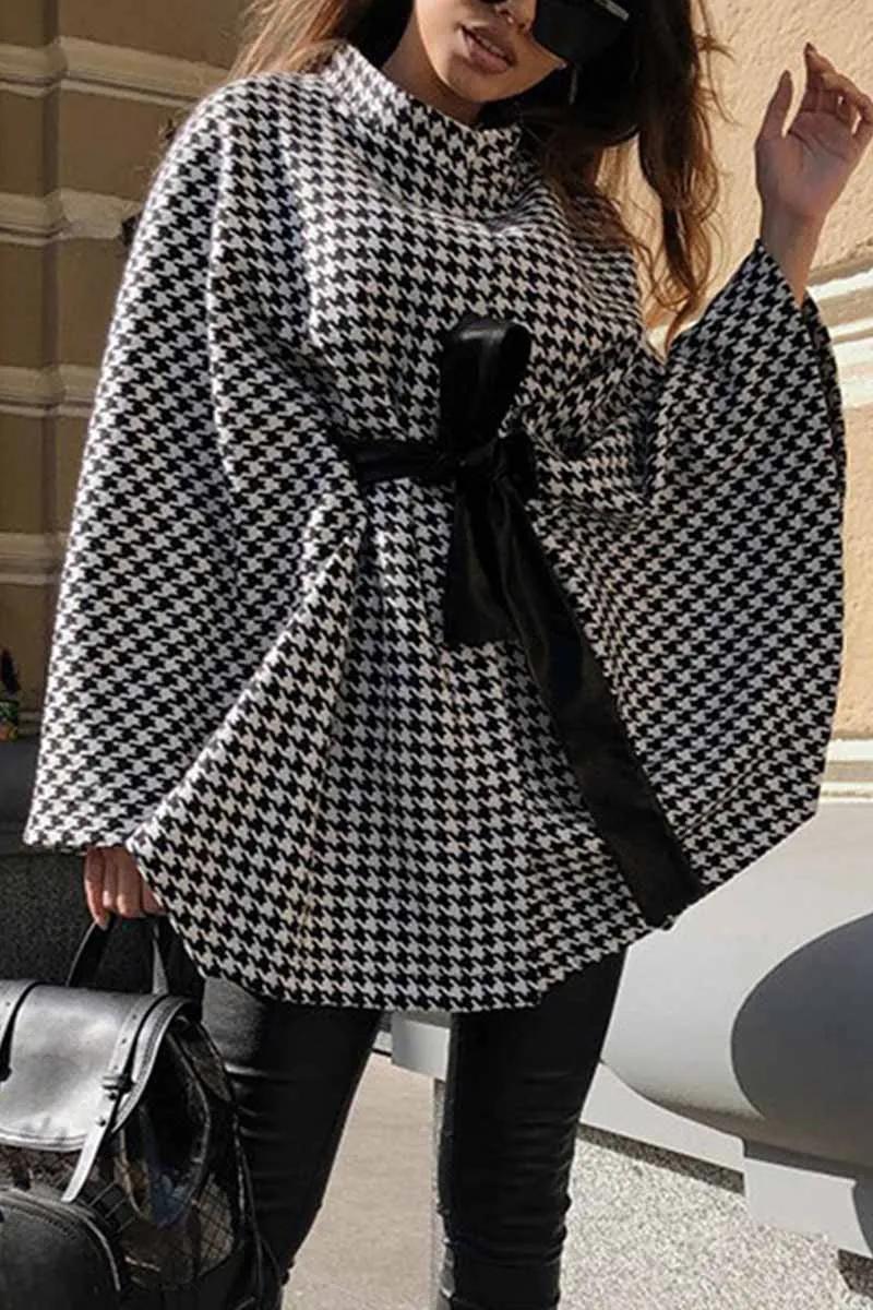 Chicindress Loose Lace Plaid Cloak