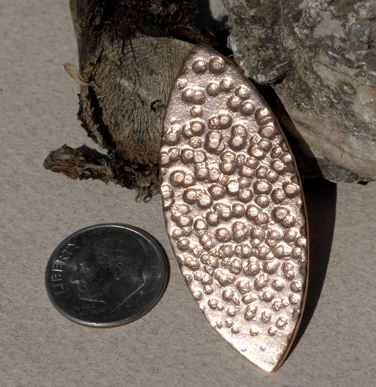Chubby Eye in Gradually Hammered 49mm x 20mm 20g Shape Cutout for Blanks Enameling Stamping Texturing - Variety of Metals 4 Pieces