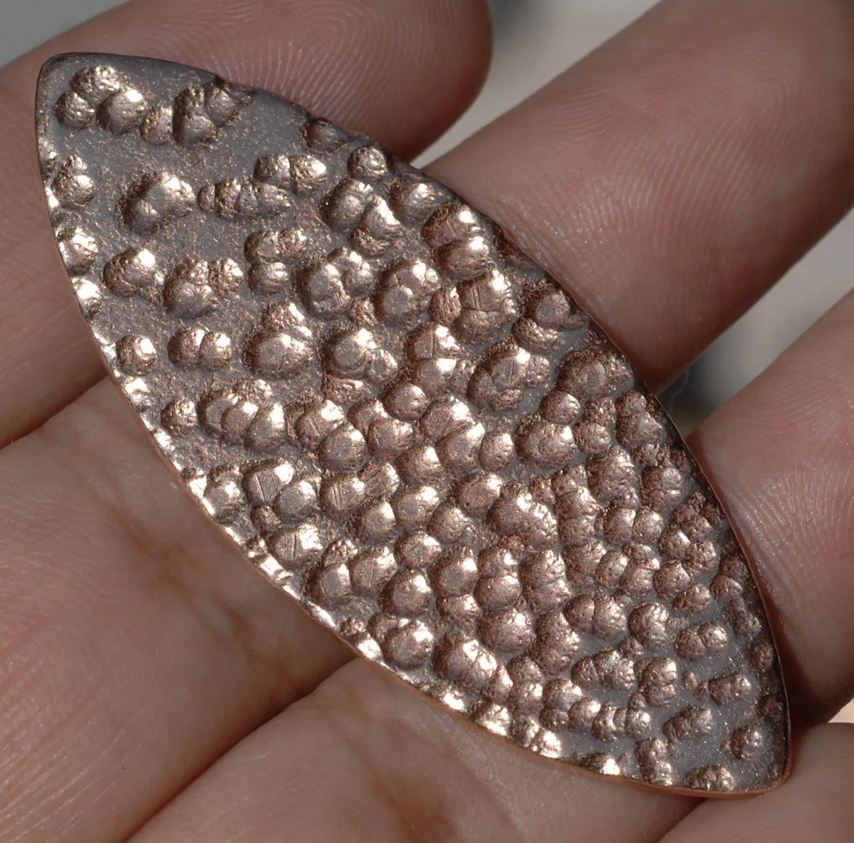 Chubby Eye in Gradually Hammered 49mm x 20mm 20g Shape Cutout for Blanks Enameling Stamping Texturing - Variety of Metals 4 Pieces