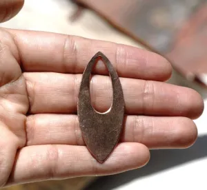 Chubby Oval Eye Metal Blank with Teardrop Cutout for Layered Pendants or Earrings
