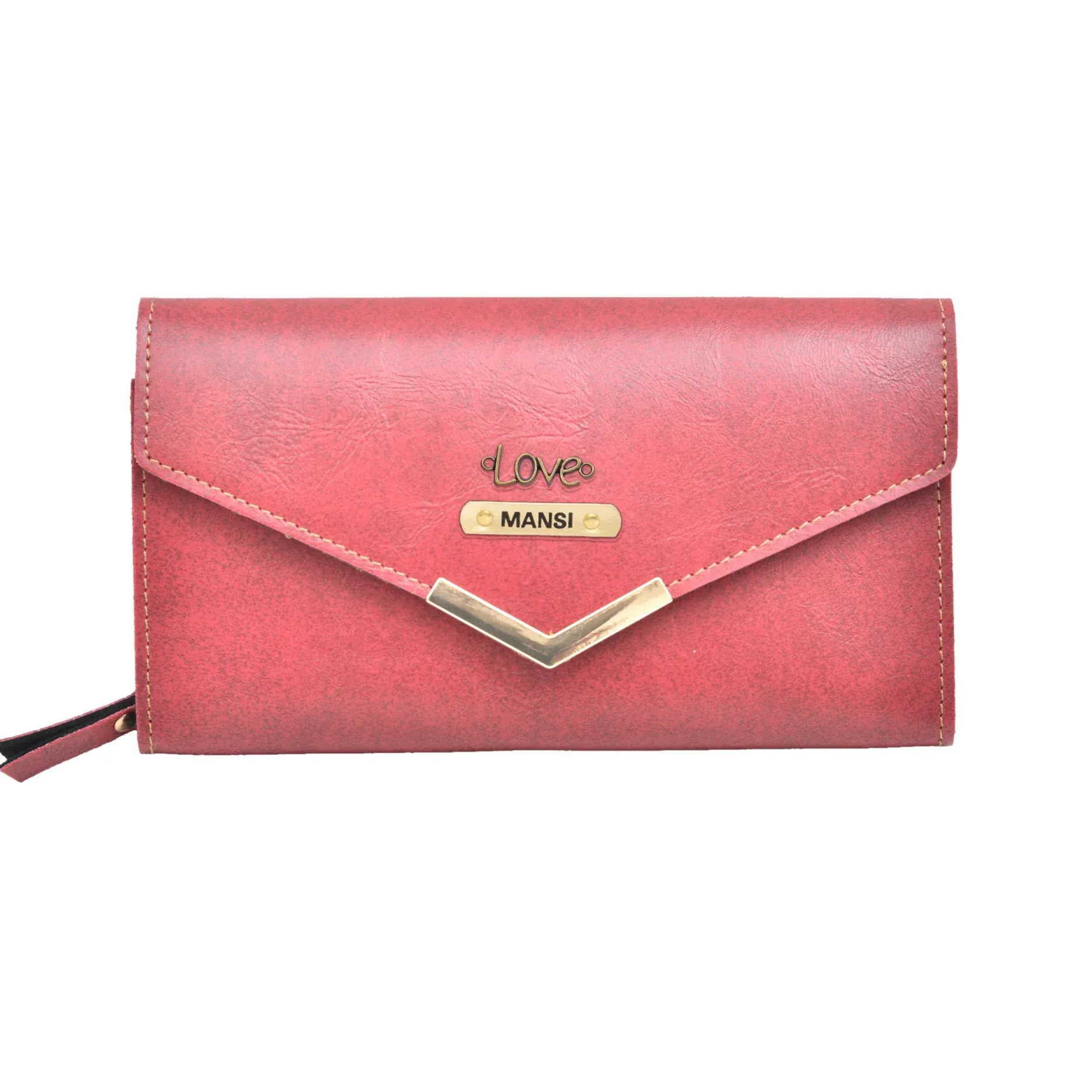 Classy Leather Customised Stylish Lady Wallet (Maroon)