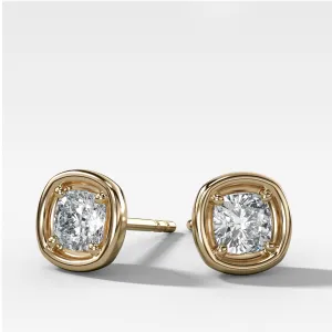 Club Stud Earring with Cushion Cuts