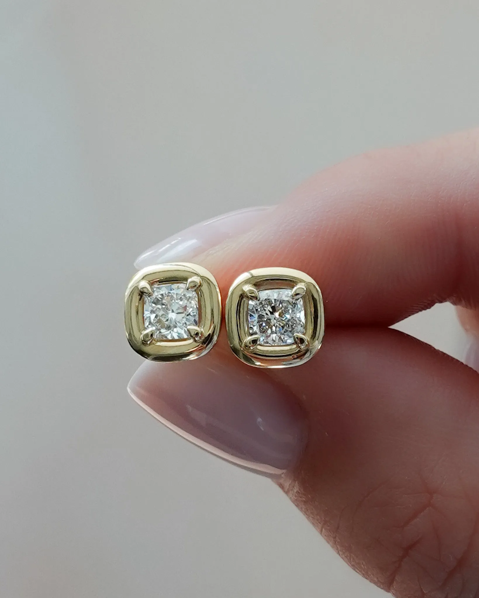 Club Stud Earring with Cushion Cuts