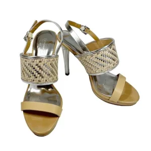 COACH Steffi Heels Silver &amp; Natural 7