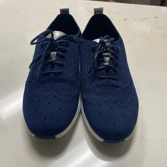 Cole Haan Men's Original Grand Knit Wing TIP II Sneaker, Navy Blue 9.5B