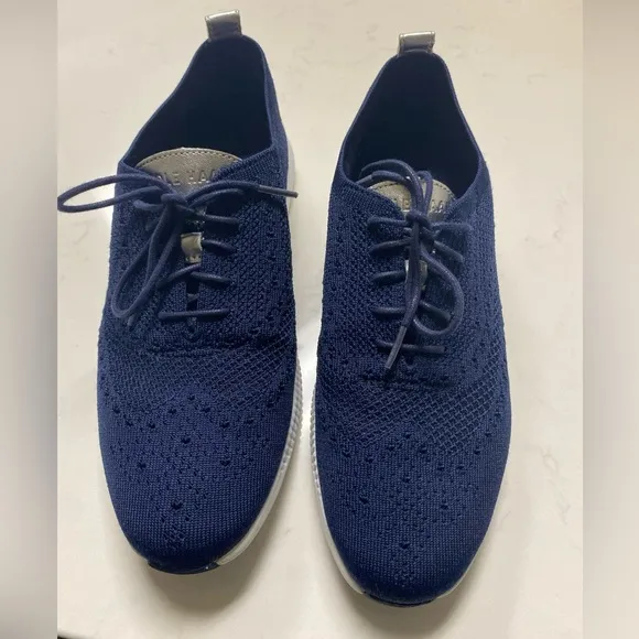 Cole Haan Men's Original Grand Knit Wing TIP II Sneaker, Navy Blue 9.5B