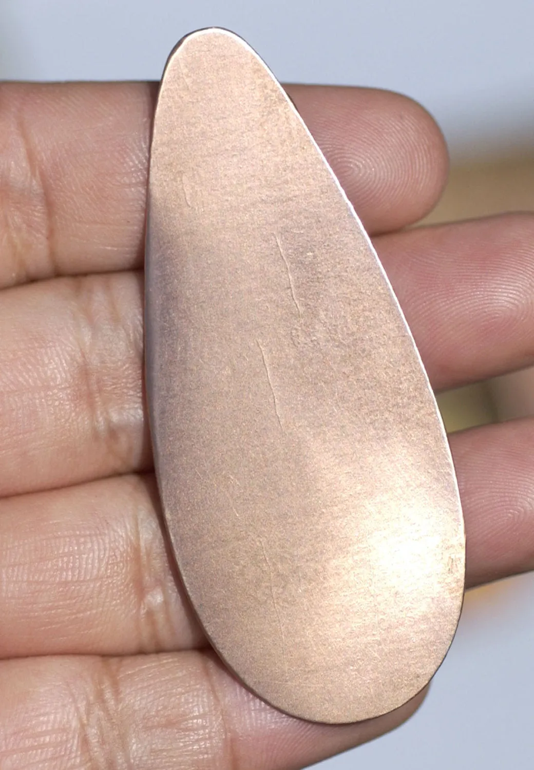 Copper or  Brass or Bronze Large Pointed Teardrop 62mm x 26mm 26g Blank for Enameling Stamping Texturing Soldering  Jewelry Making Blanks