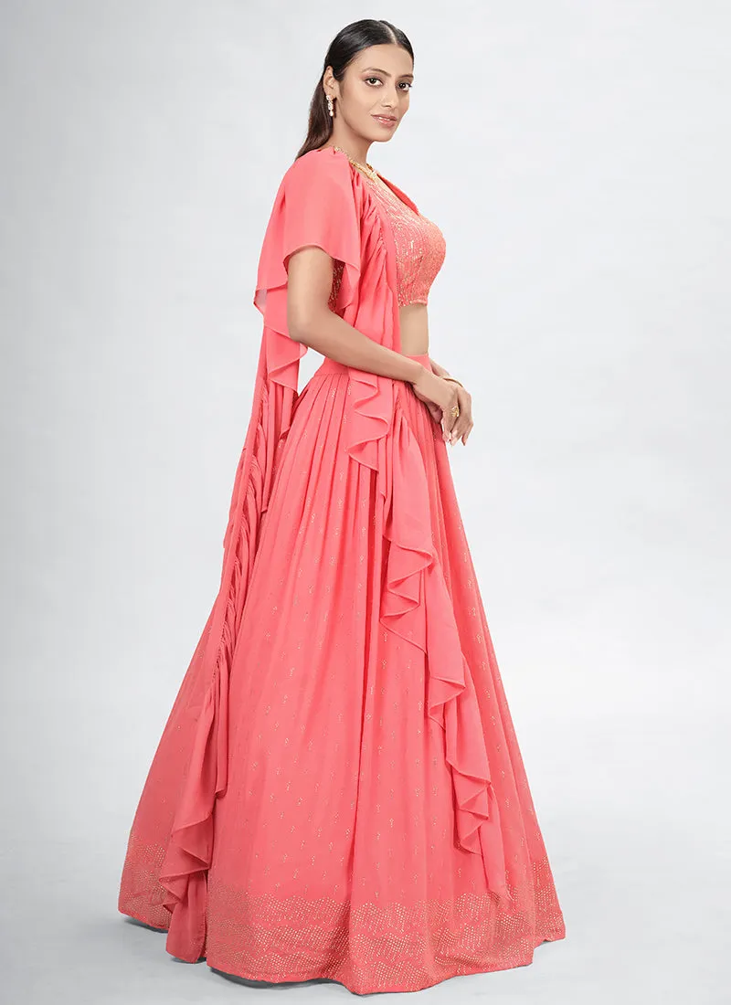 Coral Embroidery Festive Lehenga Choli