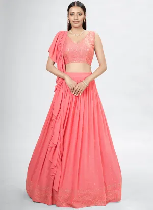 Coral Embroidery Festive Lehenga Choli