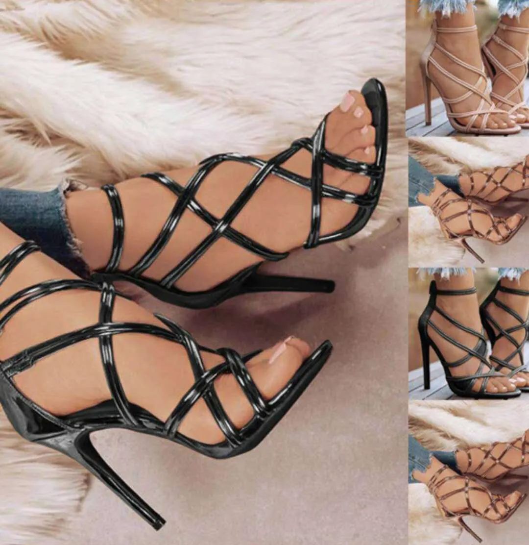Cross Wrap High Heels