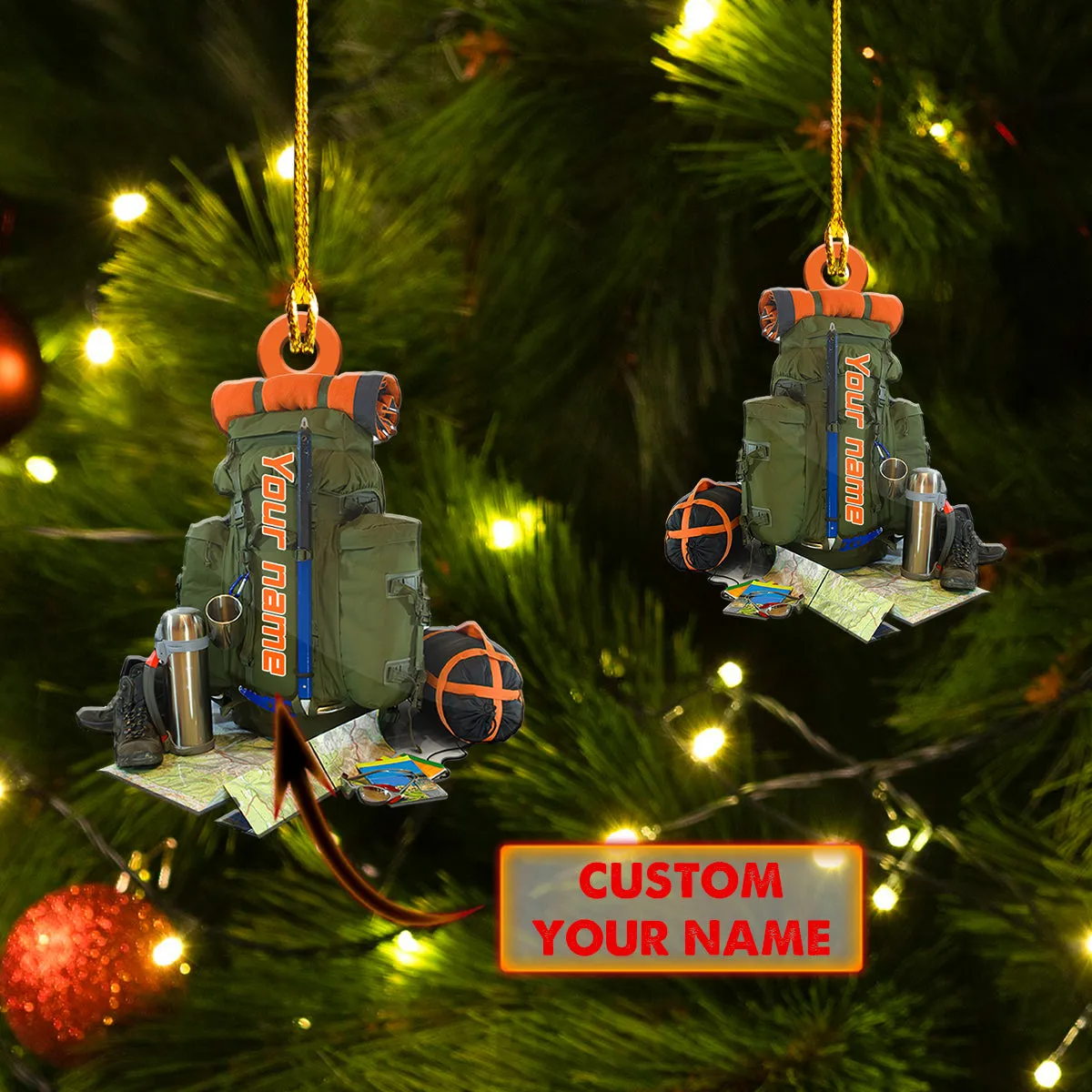 Custom Shaped Ornament - Hiking 2 - H9h3-821
