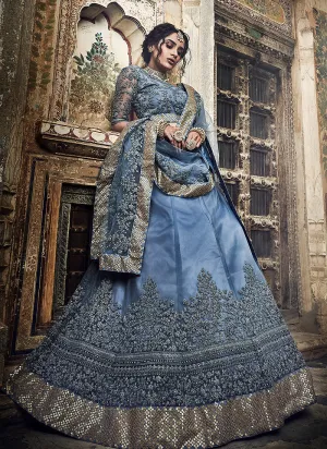 Dark Grey Designer Wedding Lehenga Choli