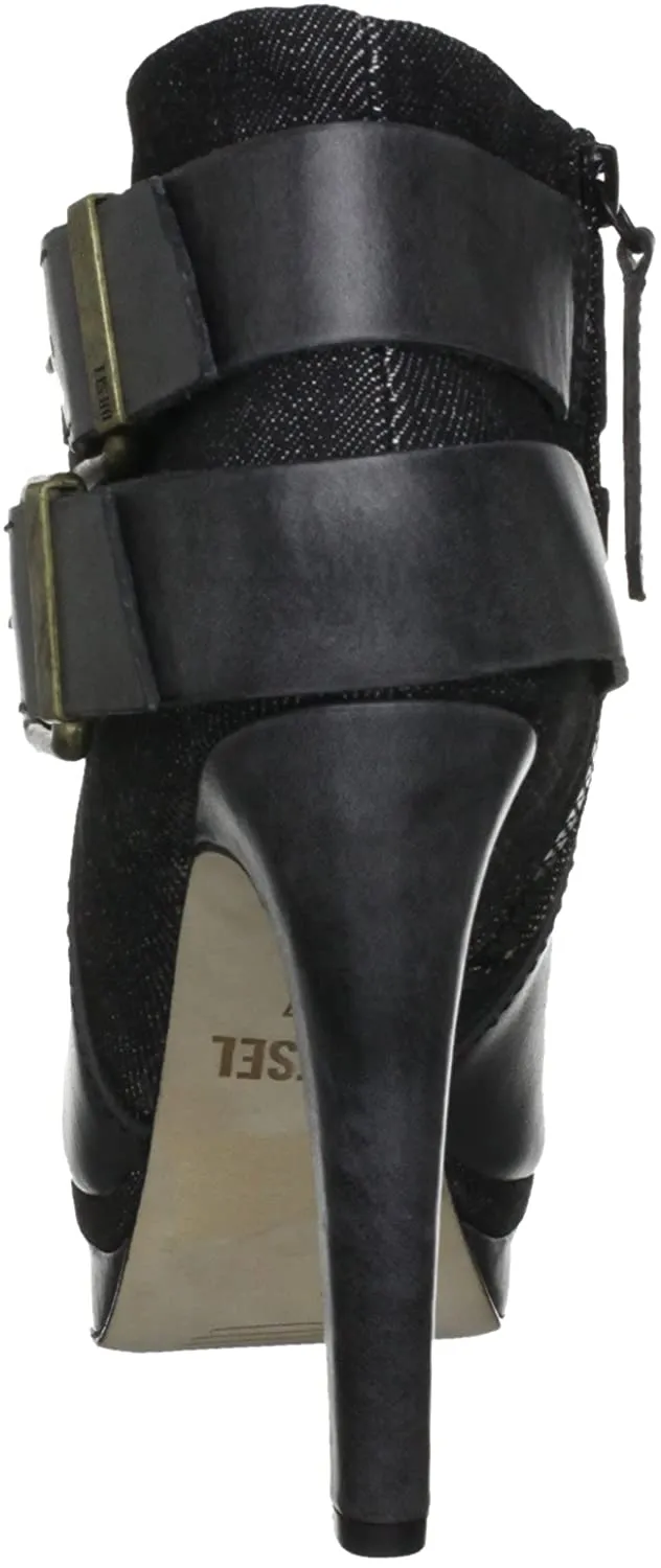 Diesel Women's SYDNAY Heels Bootie Black Denim
