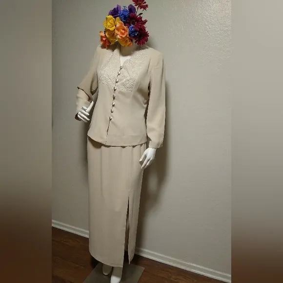 Donna Morgan 2 Piece Skirt Jacket Set Large 12
