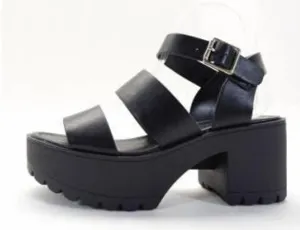 Double Strap Chunky Platform Heel