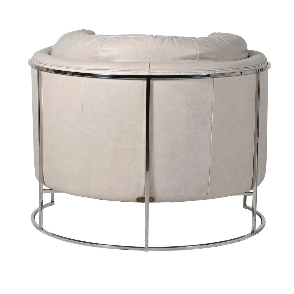 DWELL Ivory Curve Leather Chair