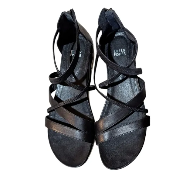 Eileen Fisher Skip Washed Leather Sneaker Sandal size 10 Sporty Comfy