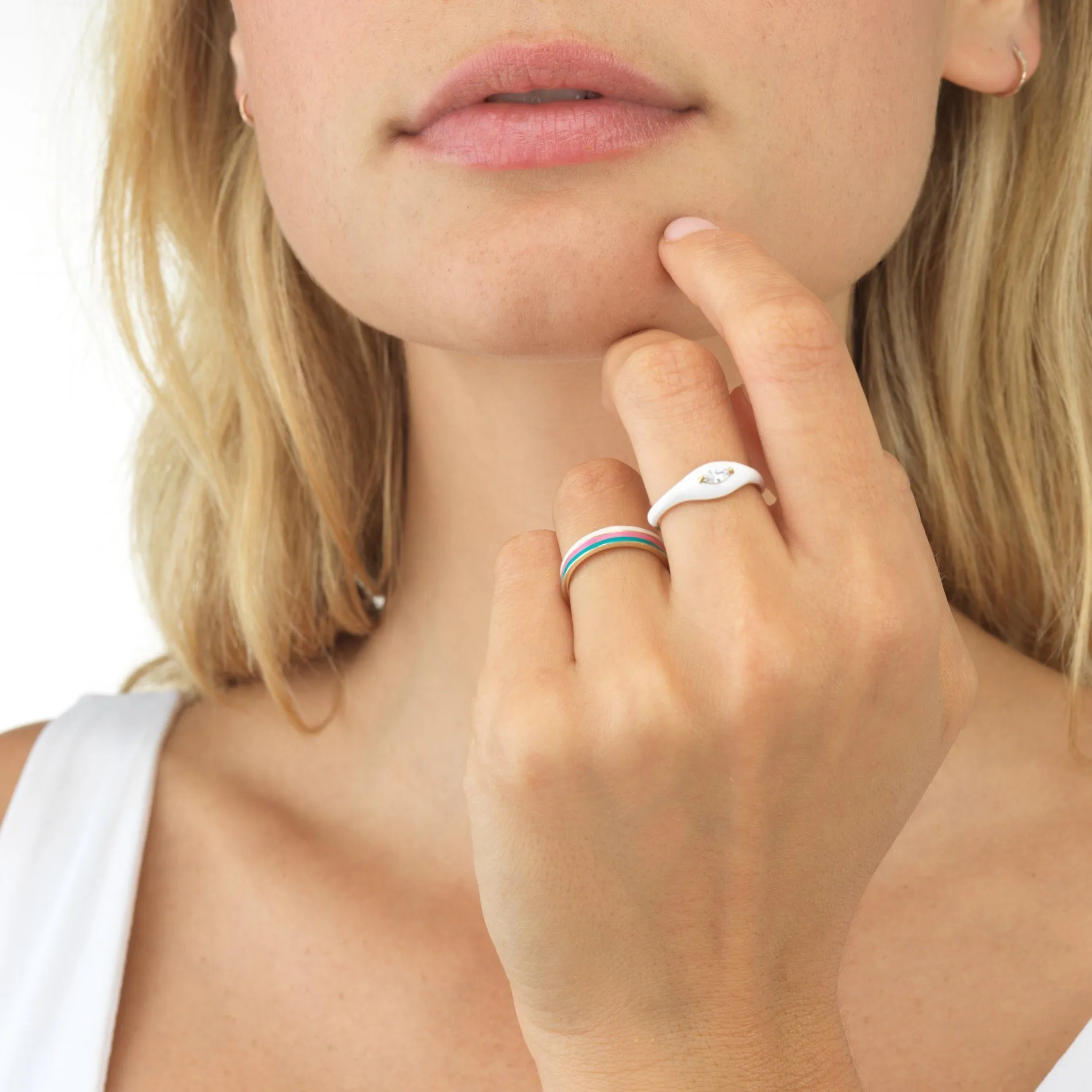 Enamel Stone Ring