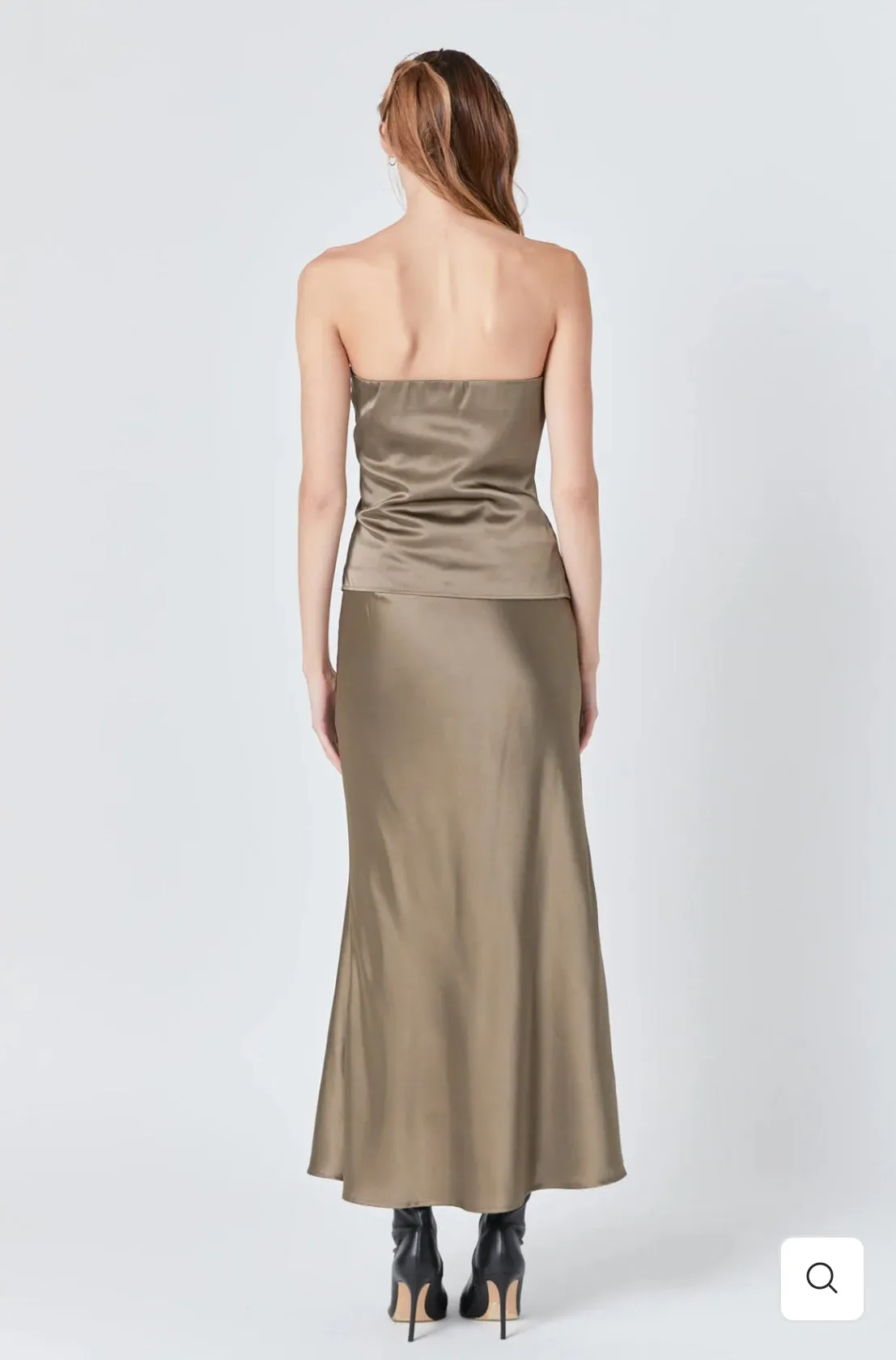 Espresso Satin Maxi Skirt