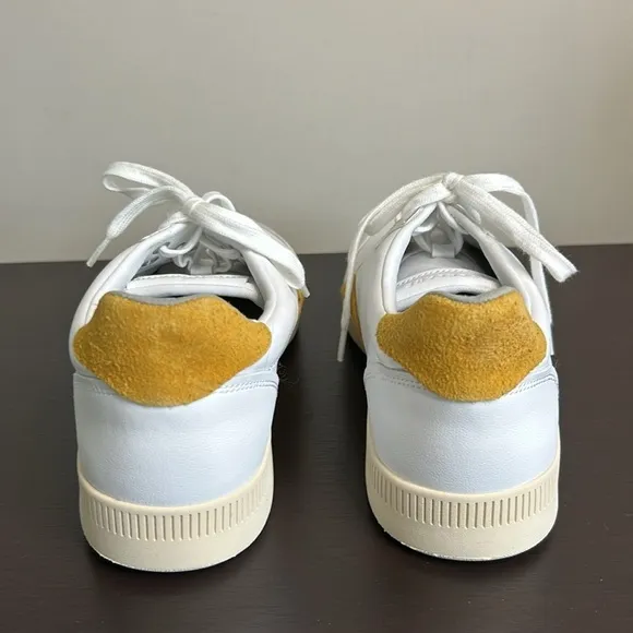 Everlane ReLeather Mustard and White Retro Inspired Court Shoe Sz W 11.5 M 9.5