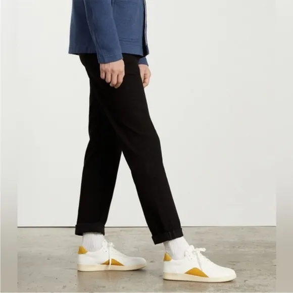 Everlane ReLeather Mustard and White Retro Inspired Court Shoe Sz W 11.5 M 9.5