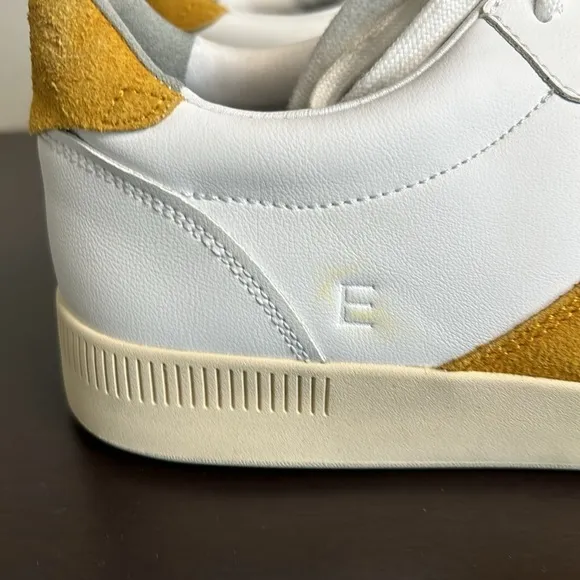 Everlane ReLeather Mustard and White Retro Inspired Court Shoe Sz W 11.5 M 9.5