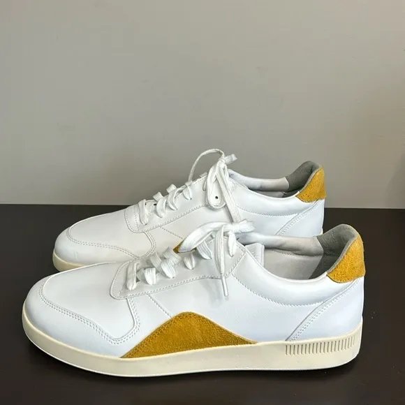 Everlane ReLeather Mustard and White Retro Inspired Court Shoe Sz W 11.5 M 9.5