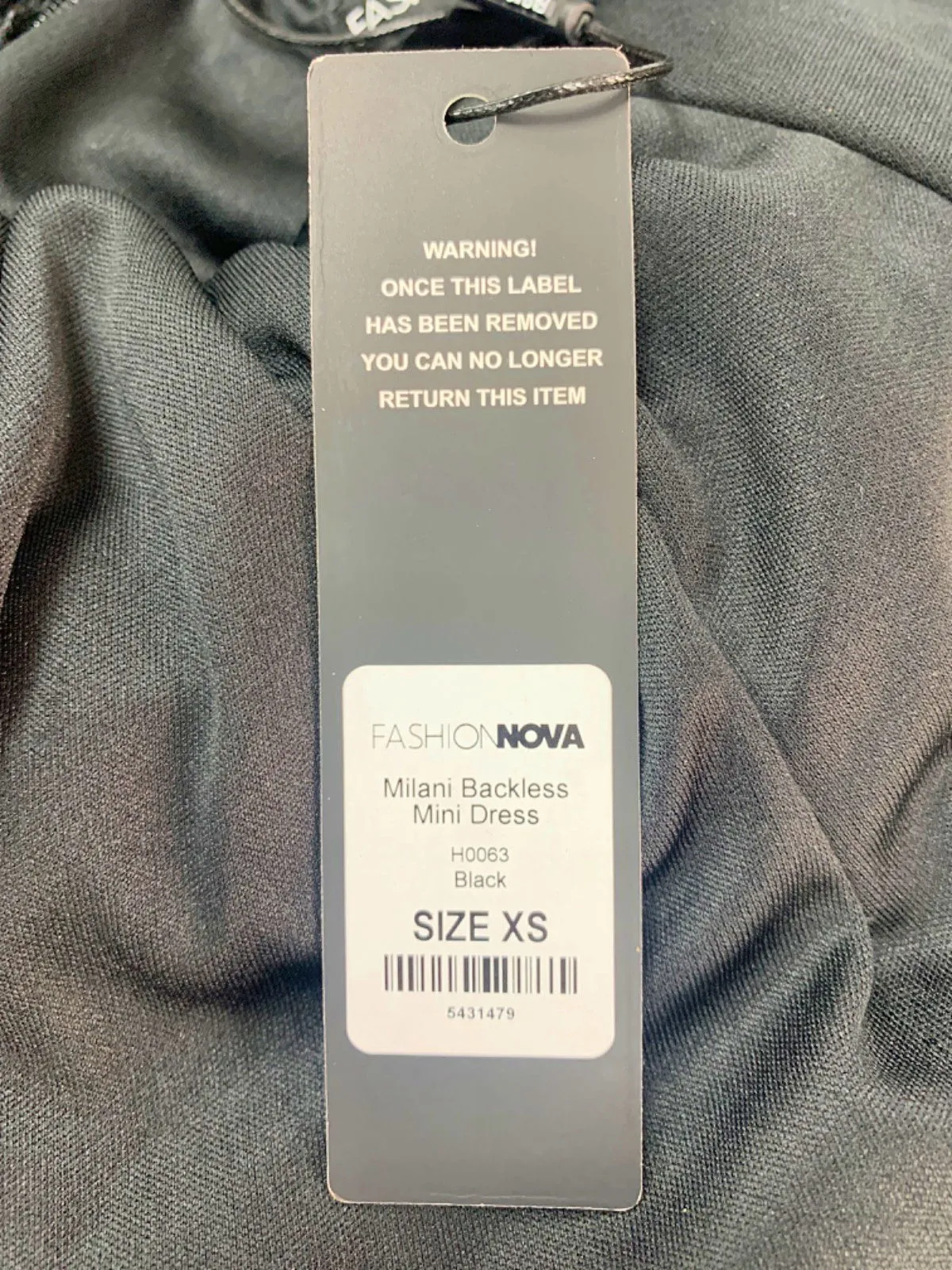 Fashion Nova Black Milani Backless Mini Dress XS