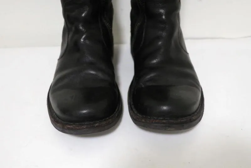 Fiorentini   Baker Elena Lace-Back Over the Knee Boots Black Leather Size 36.5