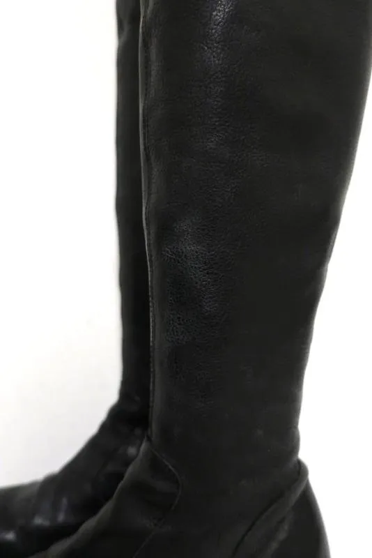 Fiorentini   Baker Elena Lace-Back Over the Knee Boots Black Leather Size 36.5