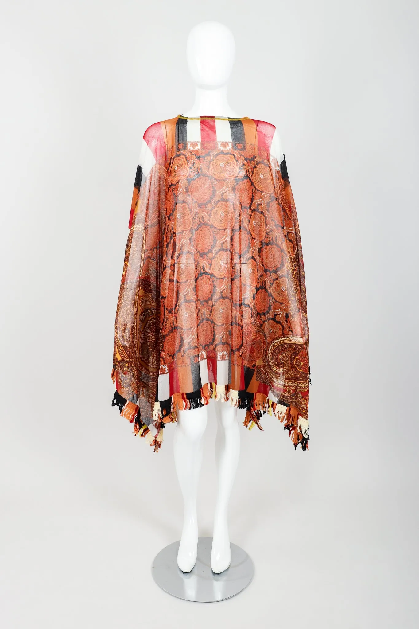 Floral Paisley Mesh Poncho