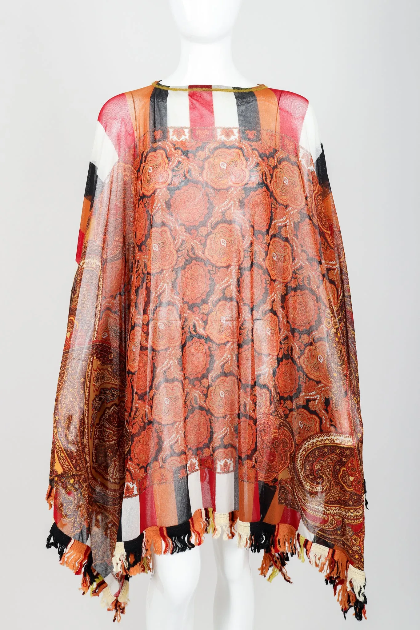 Floral Paisley Mesh Poncho